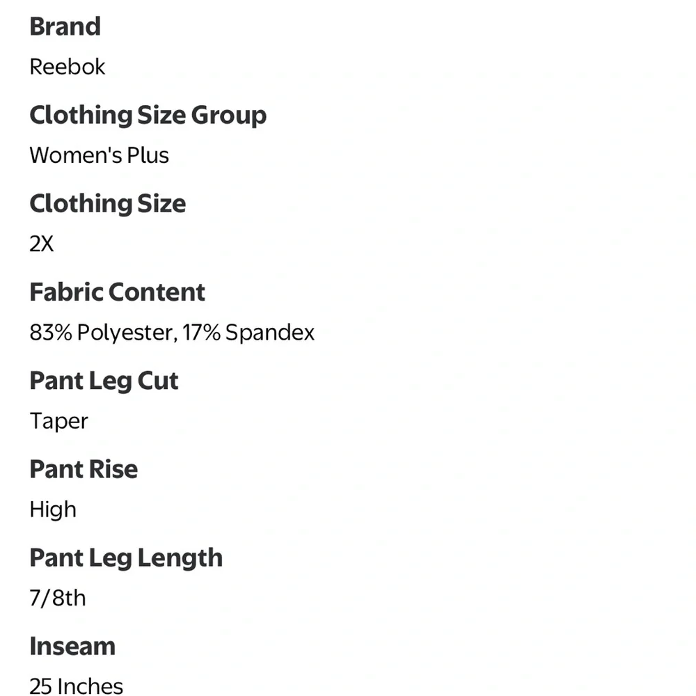 Reebok Black and Gray Patterned Leggings - Picture 4 of 4